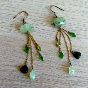 Green Stone Drop Earrings